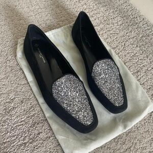 Jacques Levine Black Suede loafers size 7